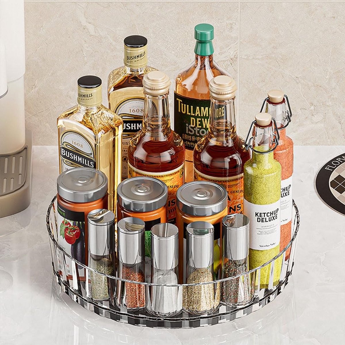 Rotating Plate 21 cm - 360° Draaiende Organiser voor Keuken en Koelkast