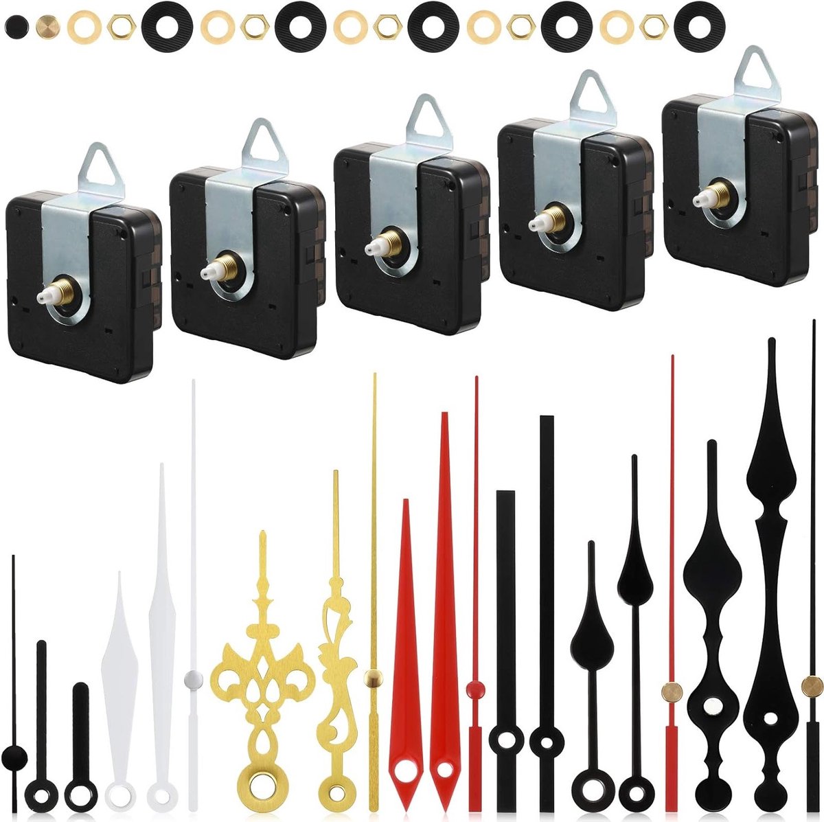 5 Quartz Horloge Mechanisme Onderdelen voor DIY Reparatie - Motor, Batterij en Accessoires Kit