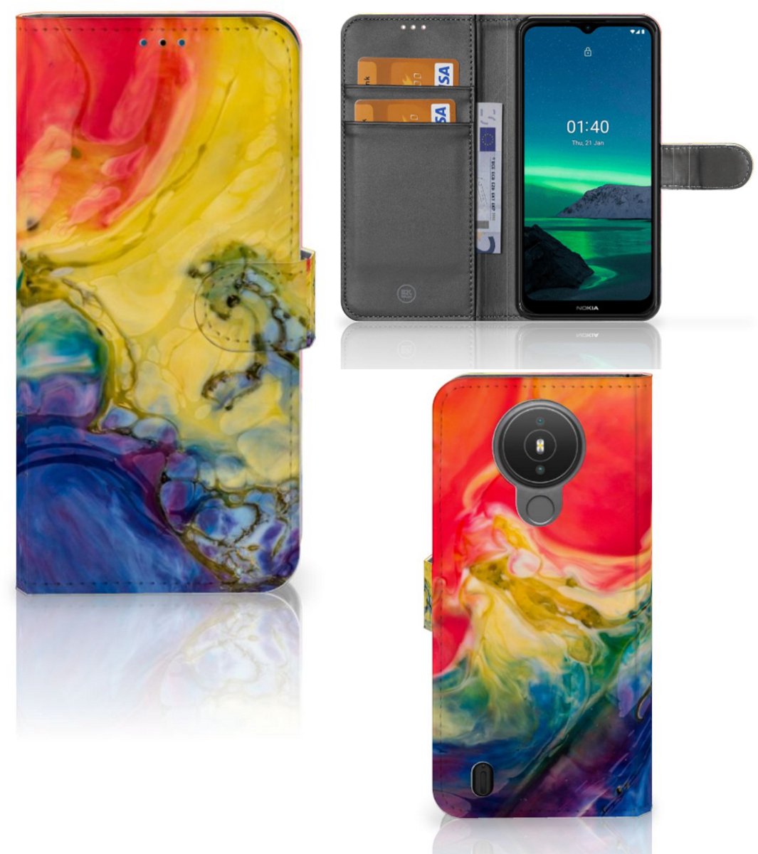 Hoesje Nokia 1.4 Watercolor Dark