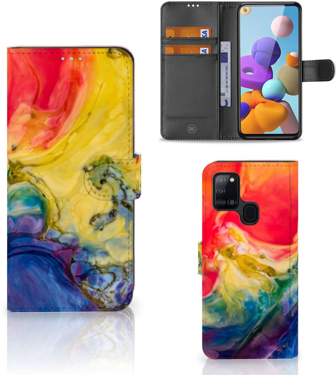 Hoesje Samsung Galaxy A21s Watercolor Dark