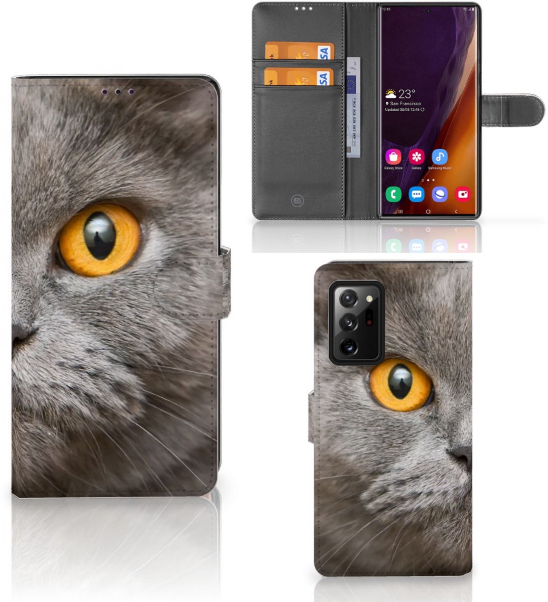 Telefoonhoesje met Pasjes Samsung Galaxy Note20 Ultra Britse Korthaar