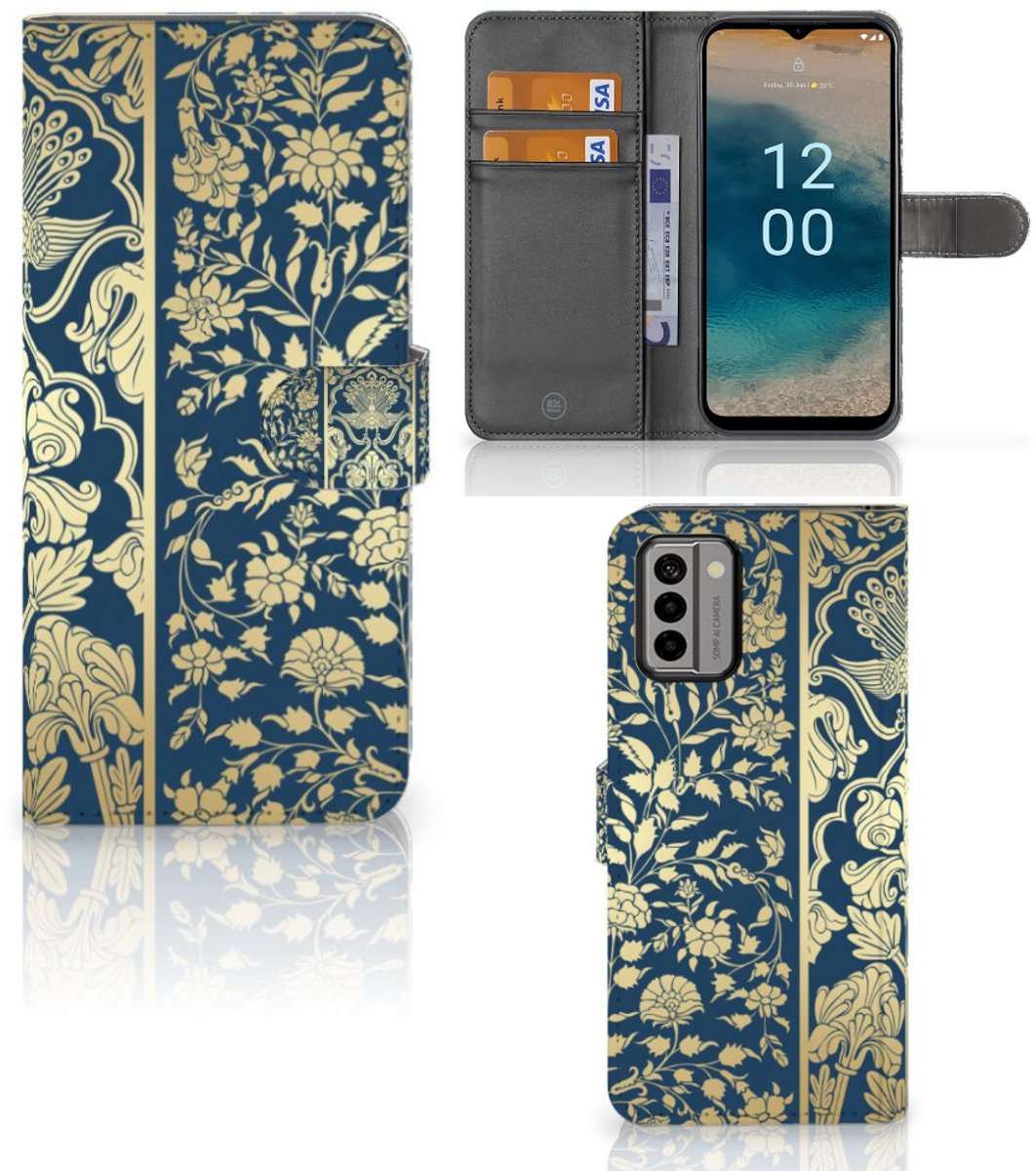 Nokia G22 Hoesje Beige Flowers