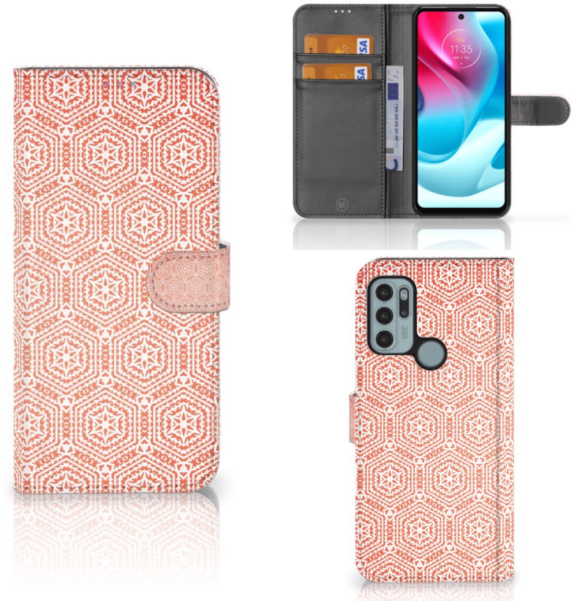 Motorola Moto G60s Telefoon Hoesje Pattern Orange