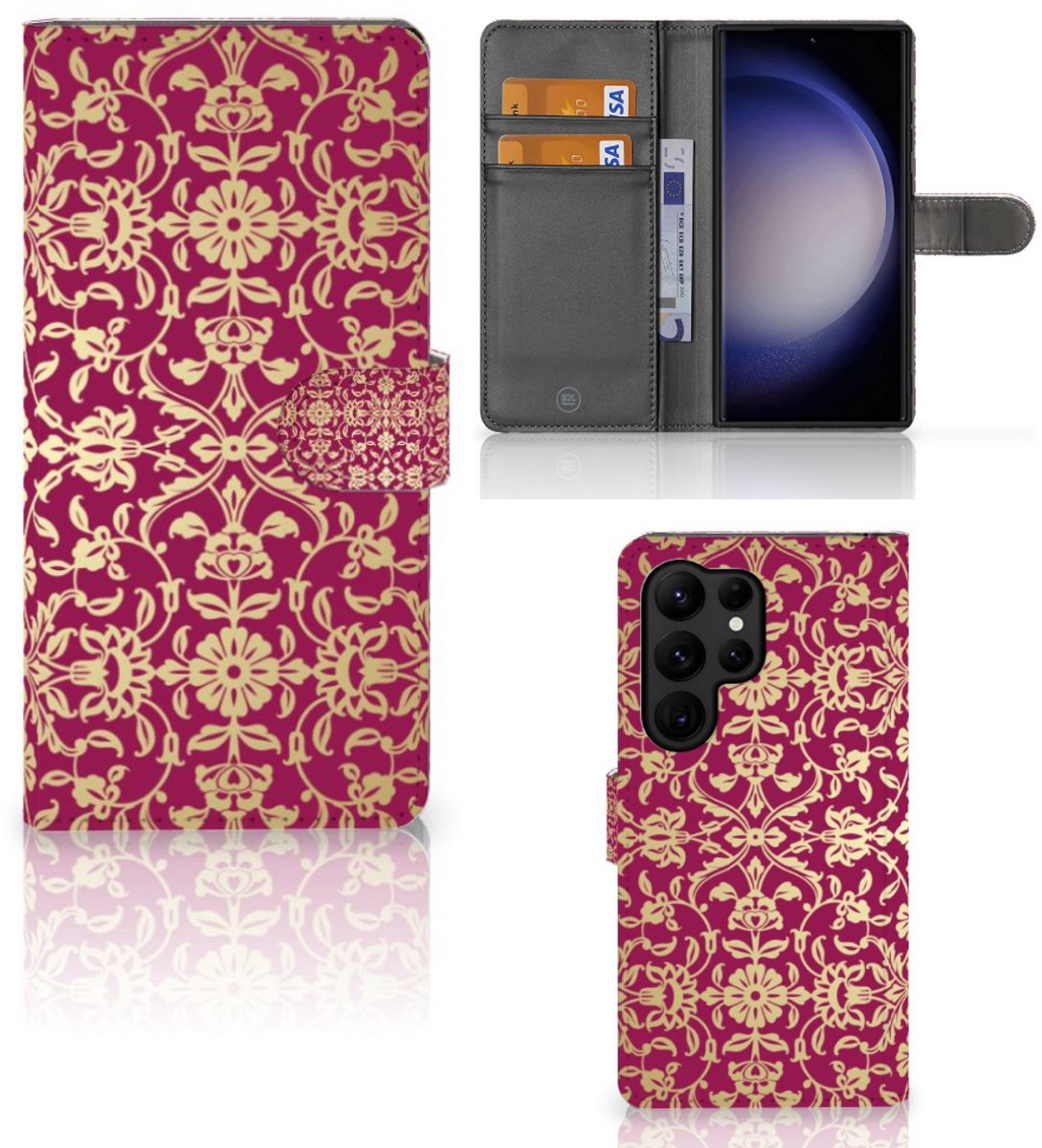 Wallet Case Samsung Galaxy S23 Ultra Barok Pink