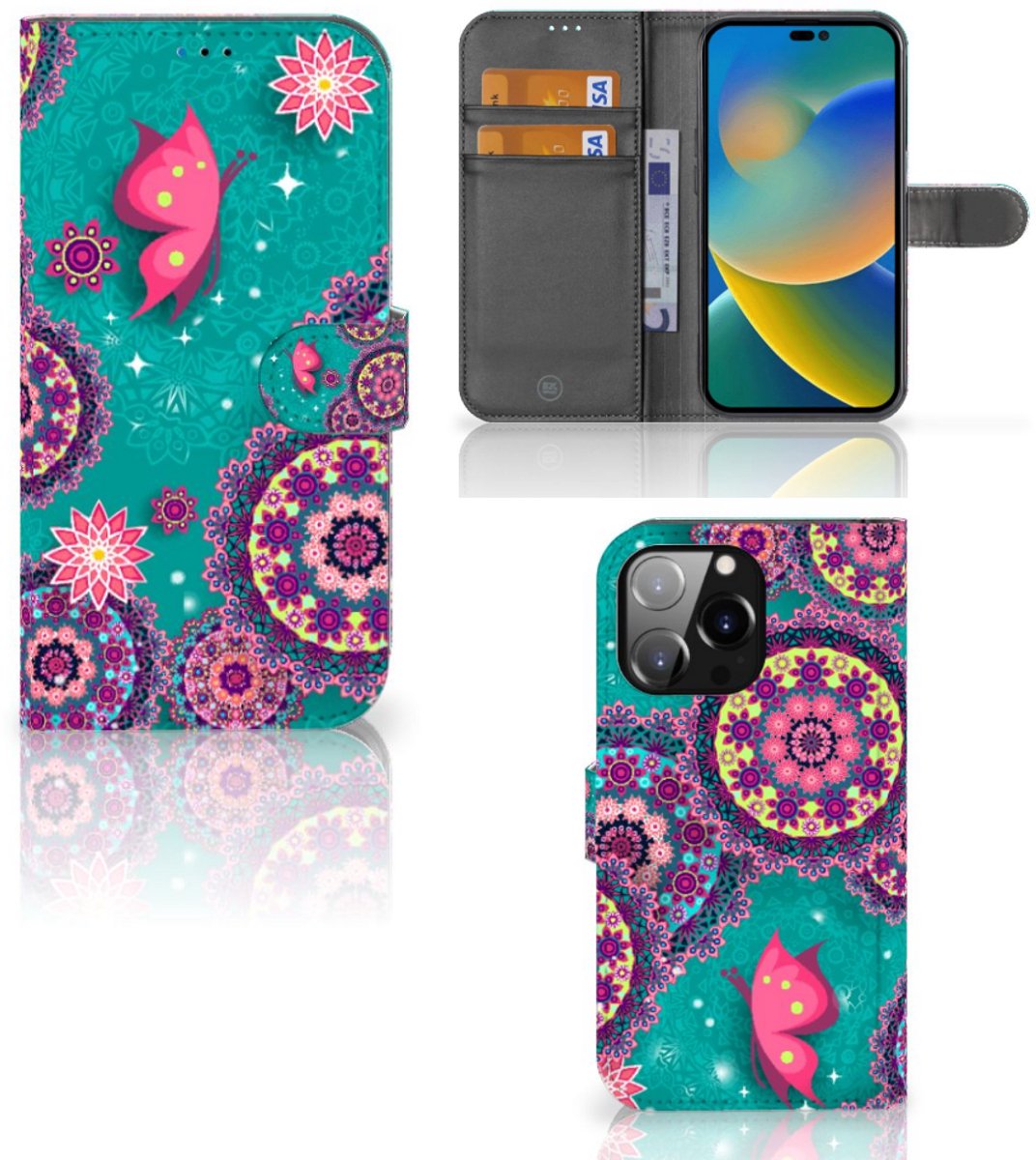 iPhone 14 Pro Max Hoesje Cirkels en Vlinders