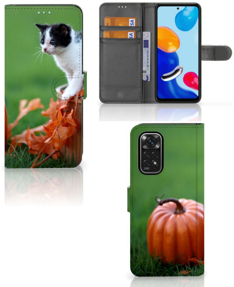 Xiaomi Redmi Note 11/11S Telefoonhoesje met Pasjes Kitten