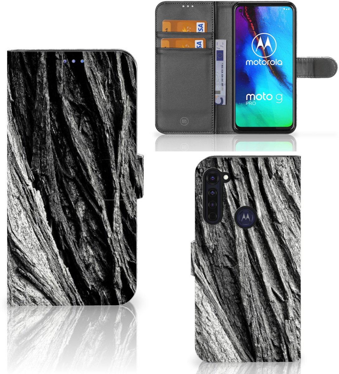 Book Style Case Motorola Moto G Pro Boomschors Grijs