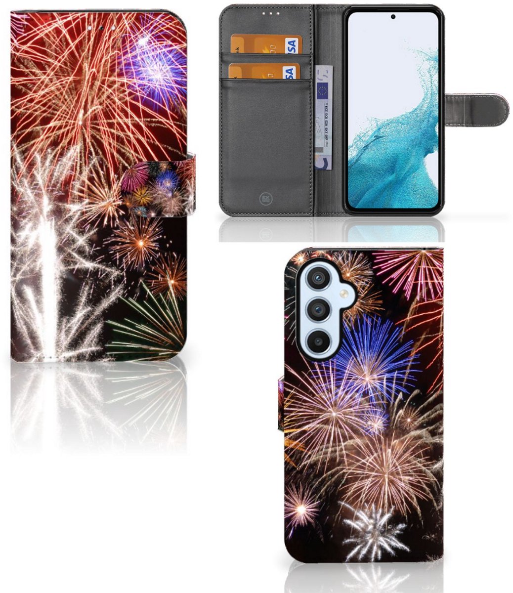 Samsung Galaxy A54 5G Wallet Case met Pasjes Vuurwerk