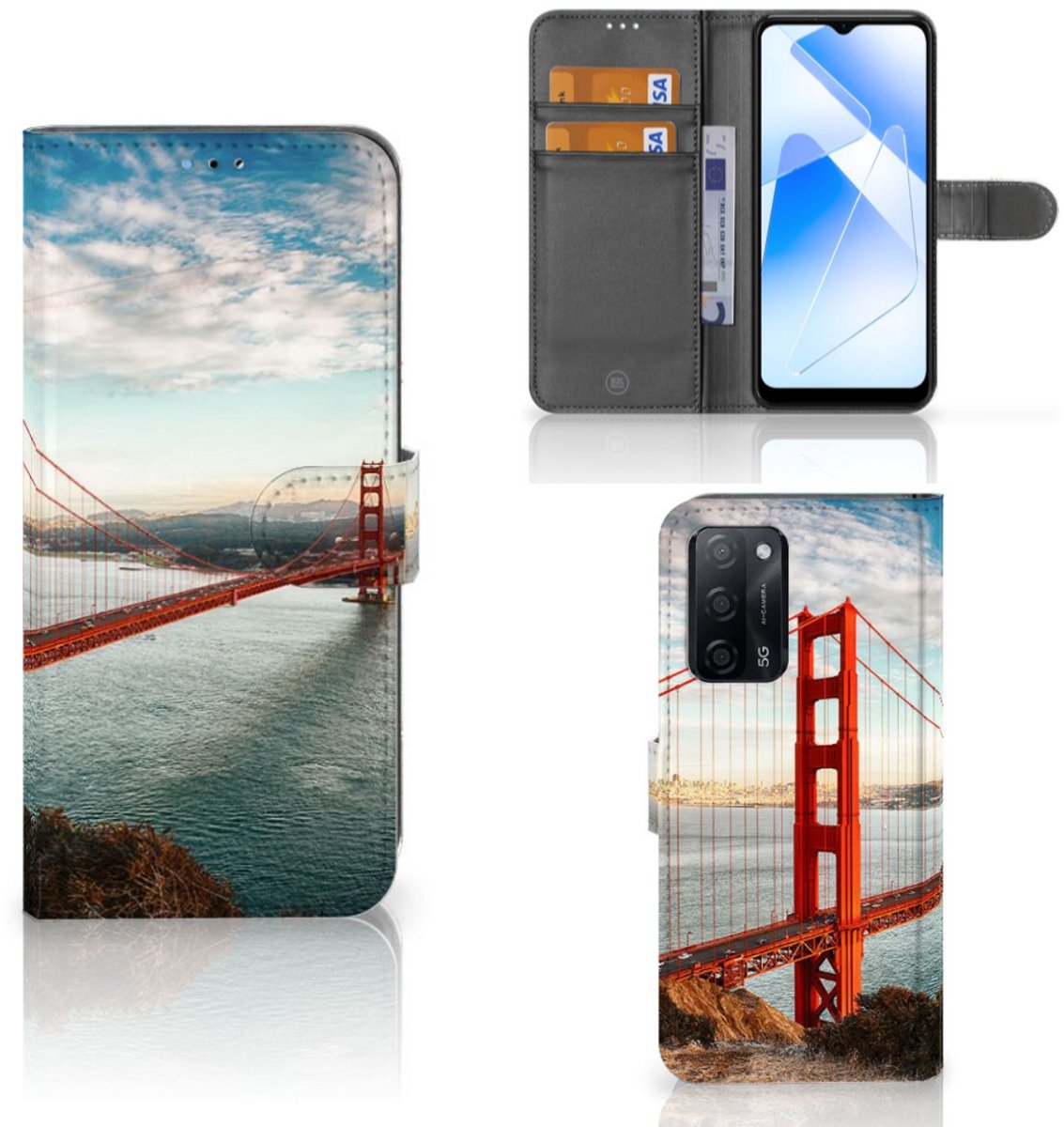 OPPO A16/A16s/A54s Flip Cover Golden Gate Bridge