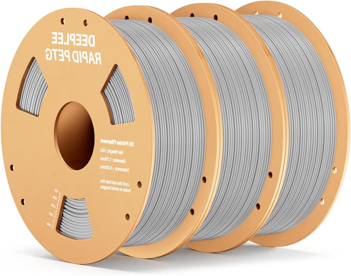 PETG Filament Set - 3D Printer Draad - Snel Printen - Hoge Slagvastheid - 3 kg - Grijs