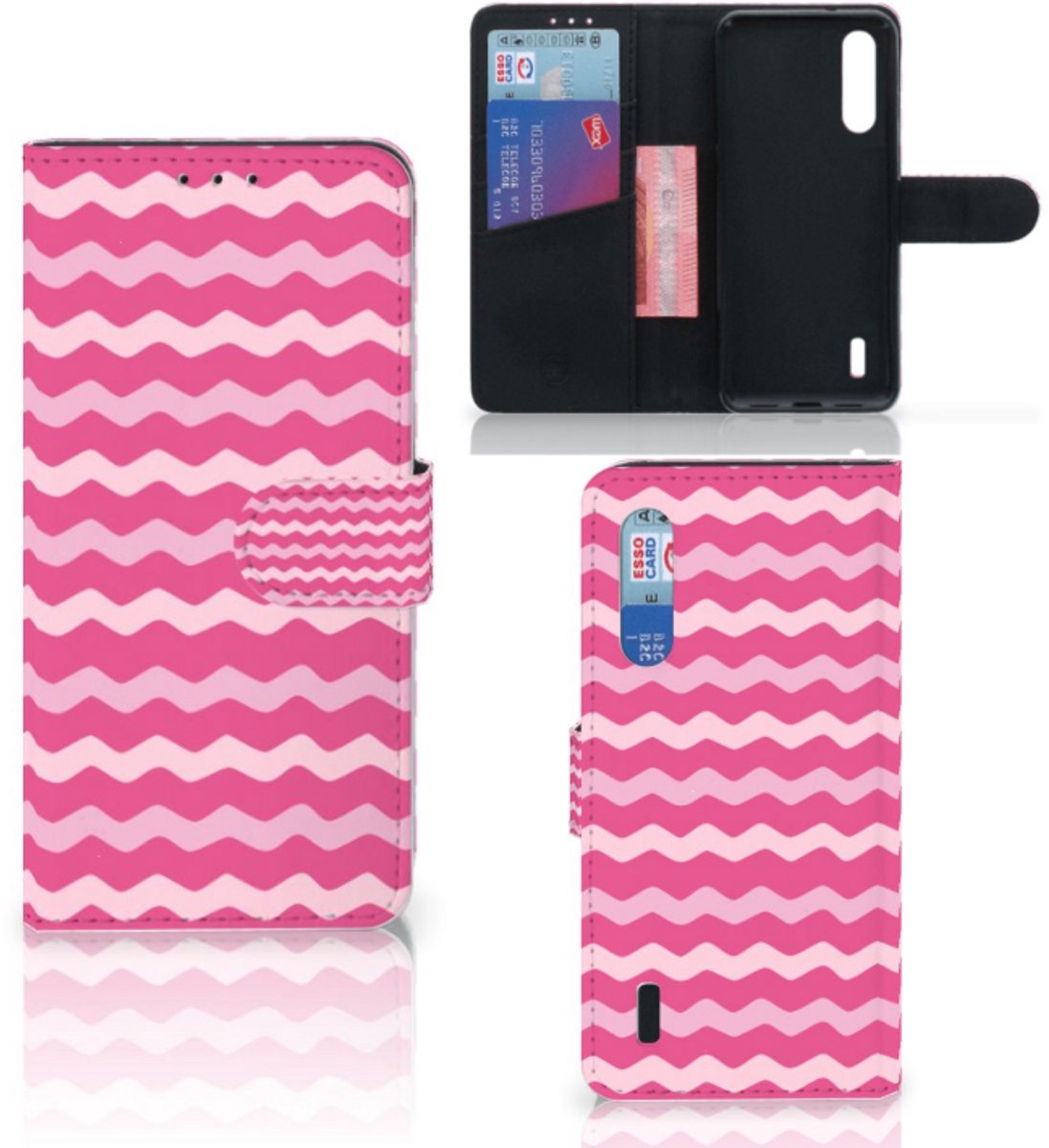 Xiaomi Mi 9 Lite Telefoon Hoesje Waves Pink