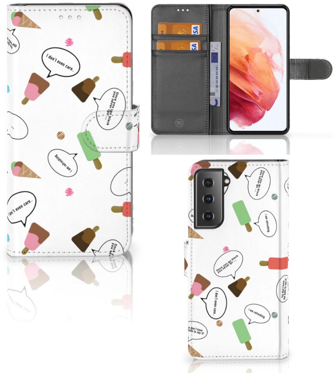 Book Case voor Samsung Galaxy S21 Book Cover IJsjes