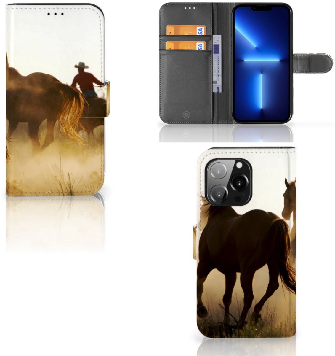 iPhone 13 Pro Telefoonhoesje met Pasjes Design Cowboy