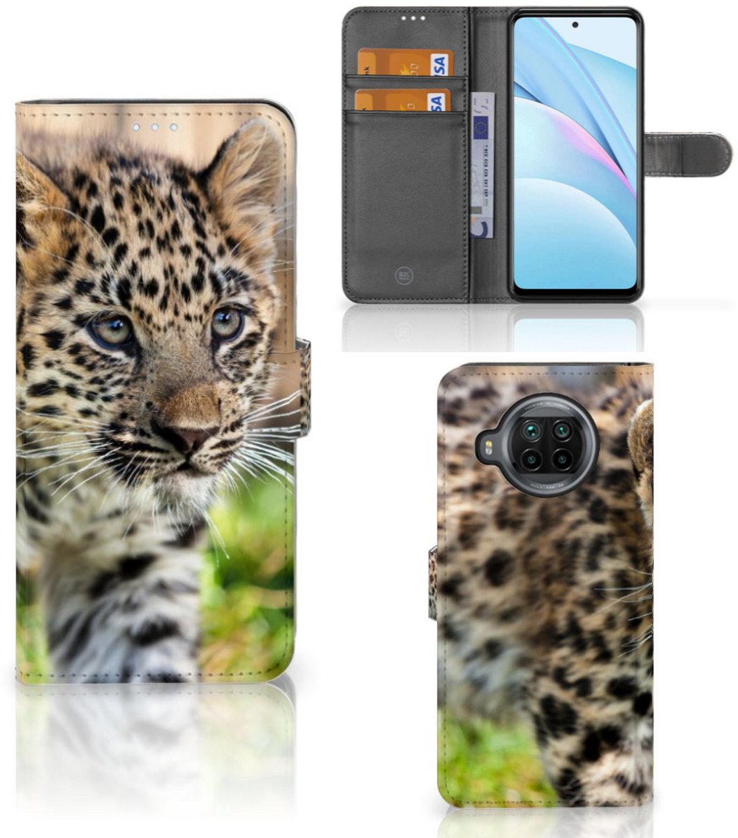 Xiaomi Mi 10T Lite Telefoonhoesje met Pasjes Baby Luipaard