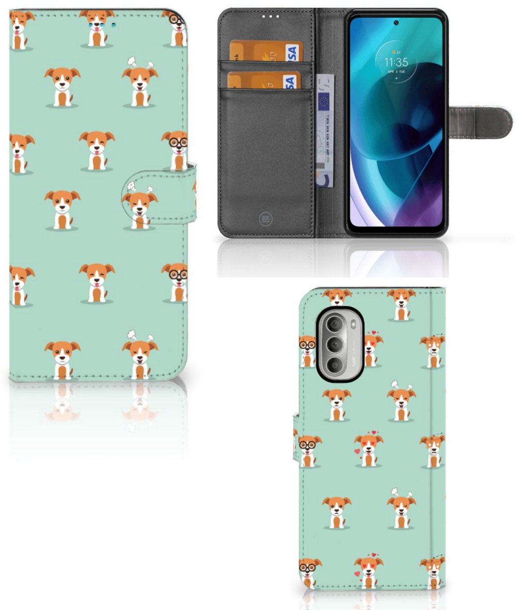 Motorola Moto G51 5G Telefoonhoesje met Pasjes Pups