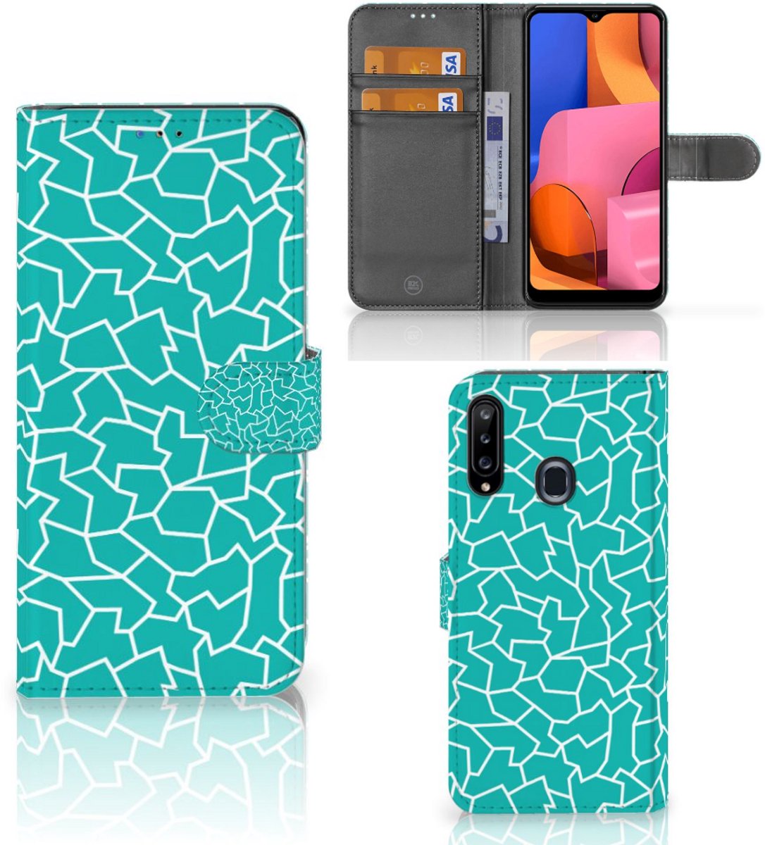 Samsung Galaxy A20s Hoesje Cracks Blue