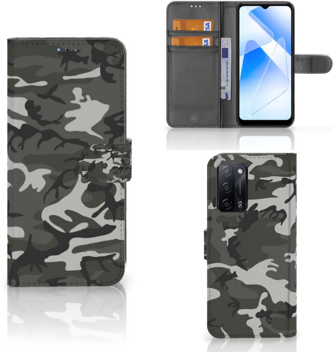 OPPO A16/A16s/A54s Telefoon Hoesje Army Light