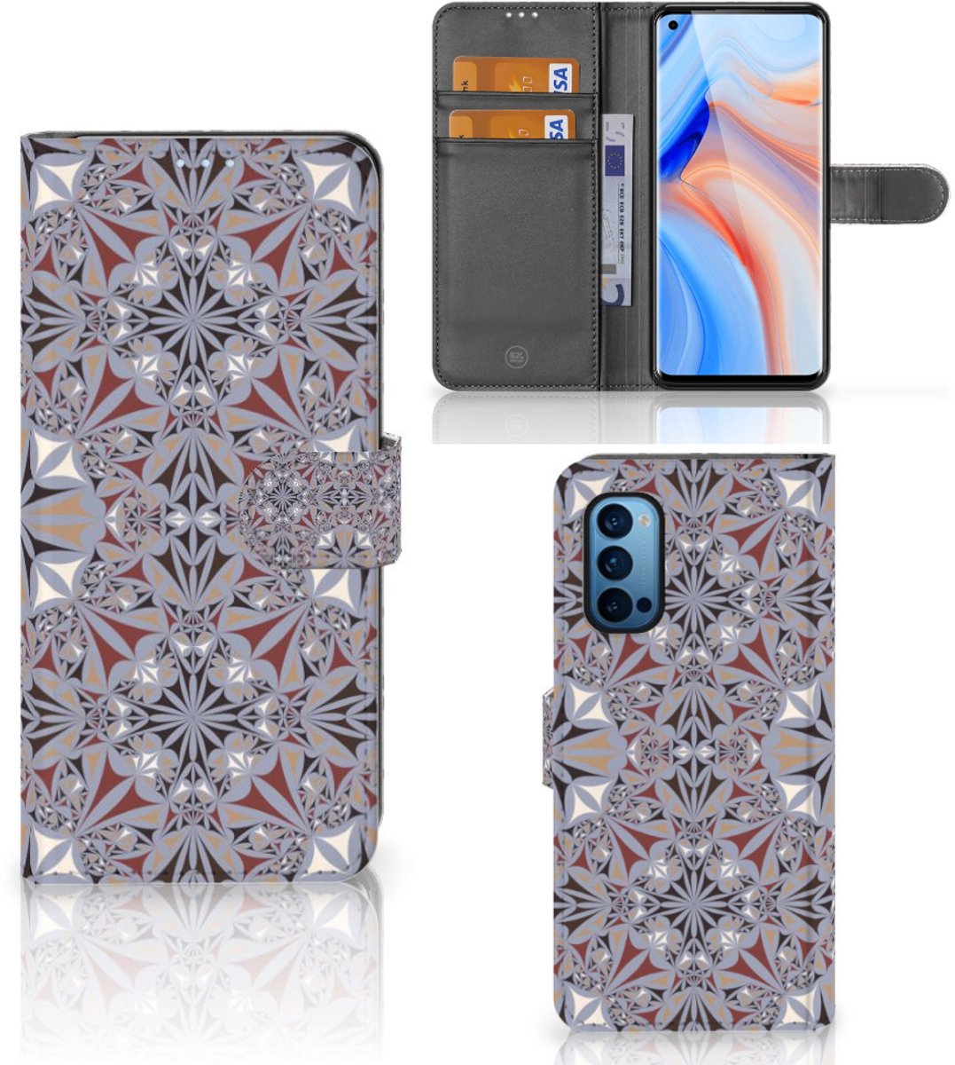 OPPO Reno 4 Pro 5G Bookcase Flower Tiles