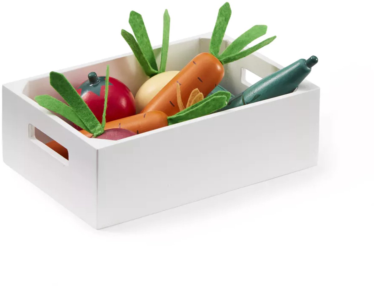 Kid's Concept speelgoed boodschappen groente in houten kist