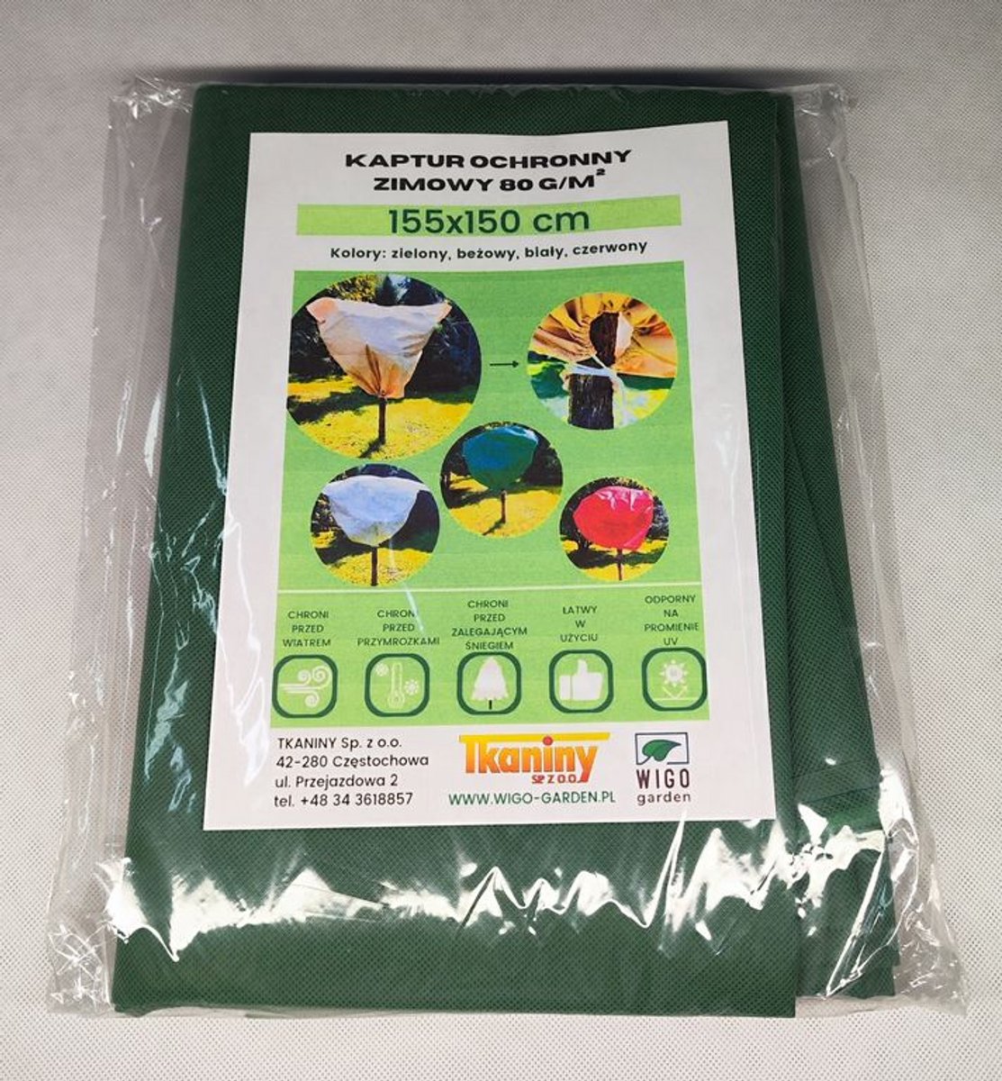 Wigo-Garden - Winter Beschermingskap - Olijfgroen - Agrowatten - 155x150cm