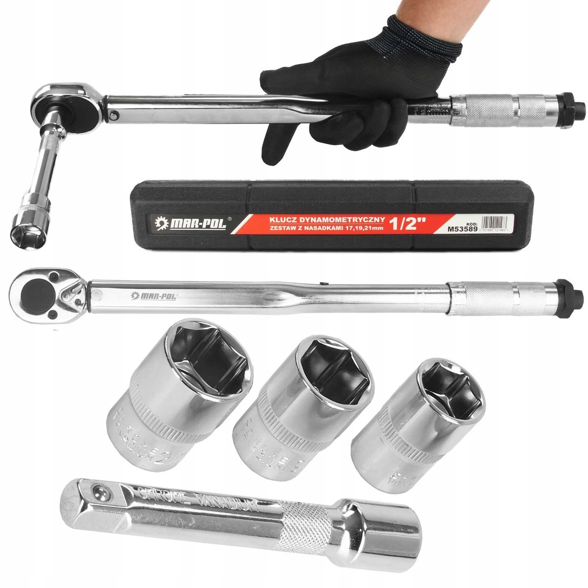 Mar-Pol - Dopsleutelset - 1/2'' - 28-210Nm - Ergonomische Koffer