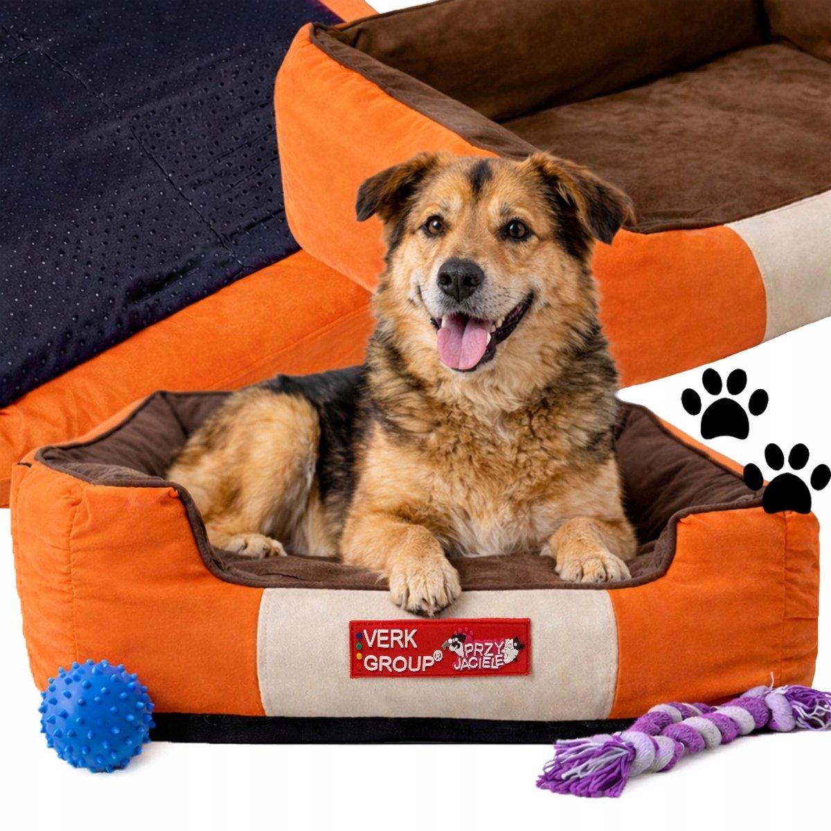 Przyjaciele - Honden- en Kattenmand - Antislip - Medium - Oranje