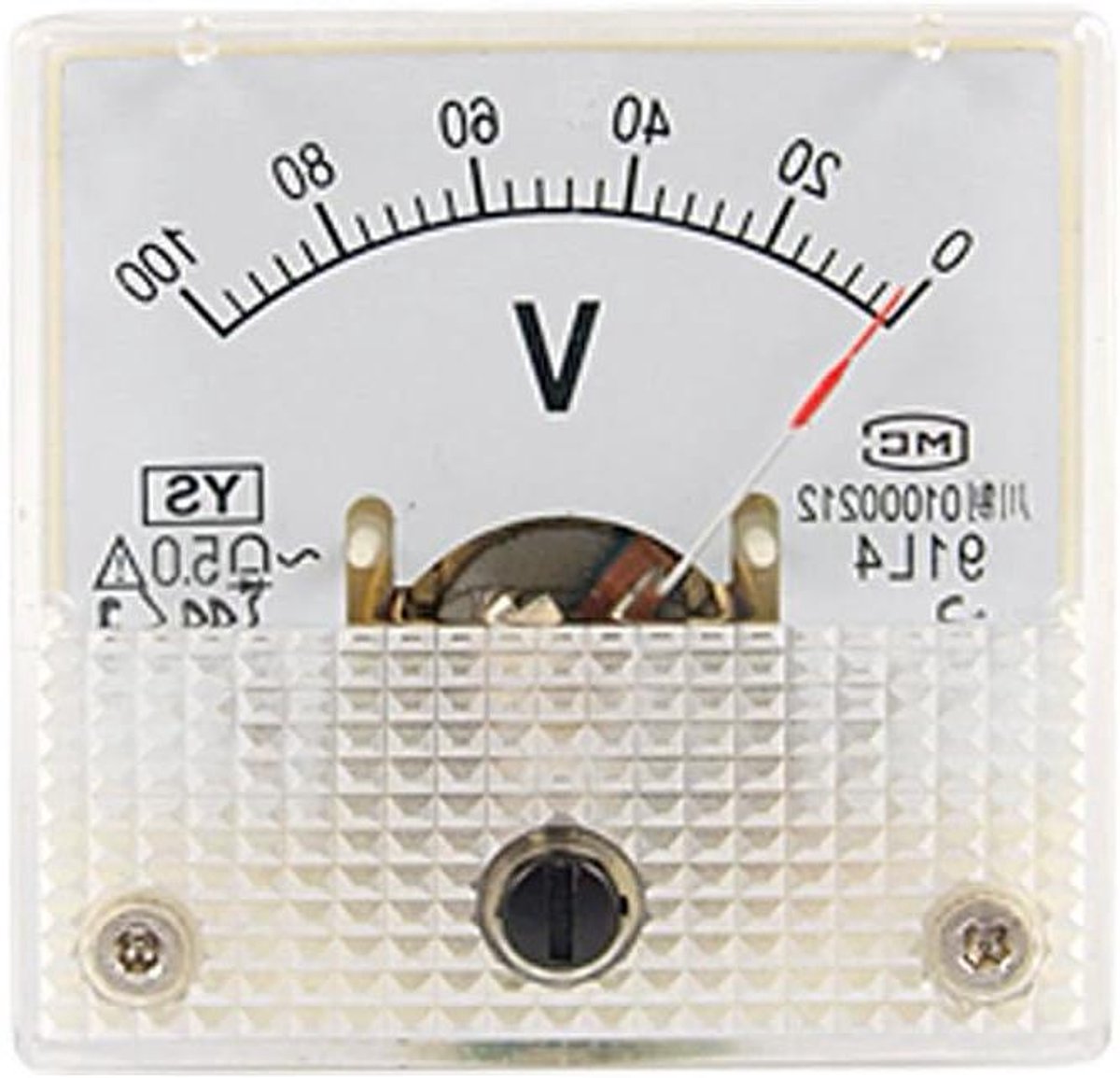 Analoge Voltmeter - Paneelmeter Spanningsmeter - Spanning Meten - Nauwkeurige AC Meting - 0-100V - Wit