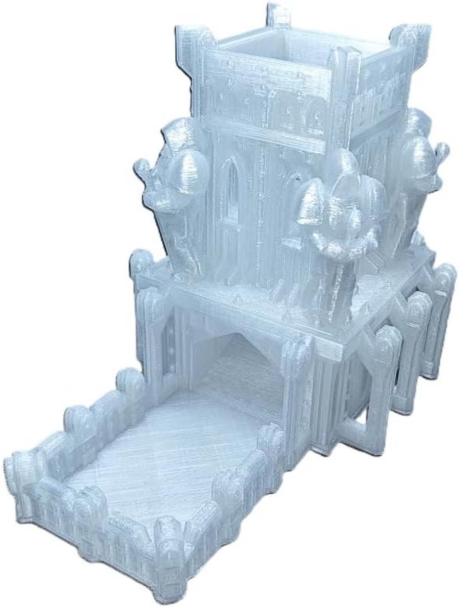 Dobbelstenen Toren - Dobbelbak Roltoren - RPG Spelervaring Verbeteren - 3D Print Slot Standbeeld