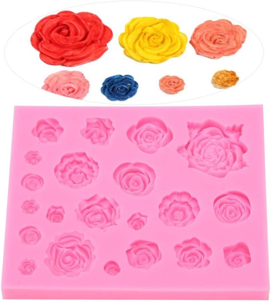 3D Rozen Silicoon Mold voor Fondant, Suikerkunst en Cake Decoratie - Ideaal voor Cupcake Toppers en Ambachtelijke Projecten
