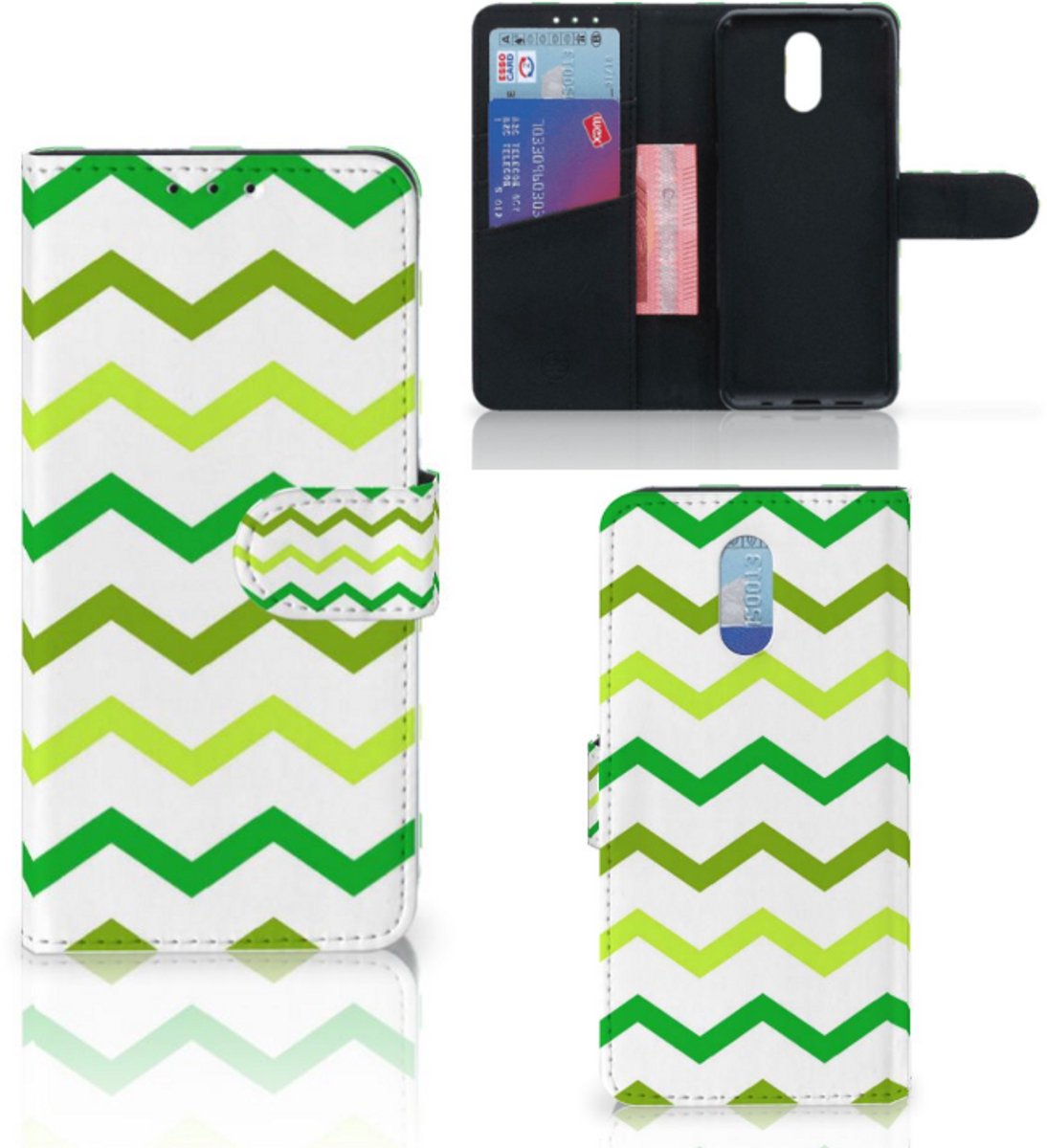 Nokia 2.3 Telefoon Hoesje Zigzag Groen