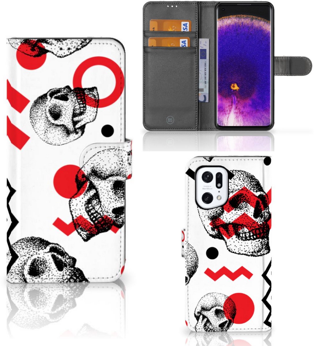Telefoonhoesje met Naam OPPO Find X5 Pro Skull Red