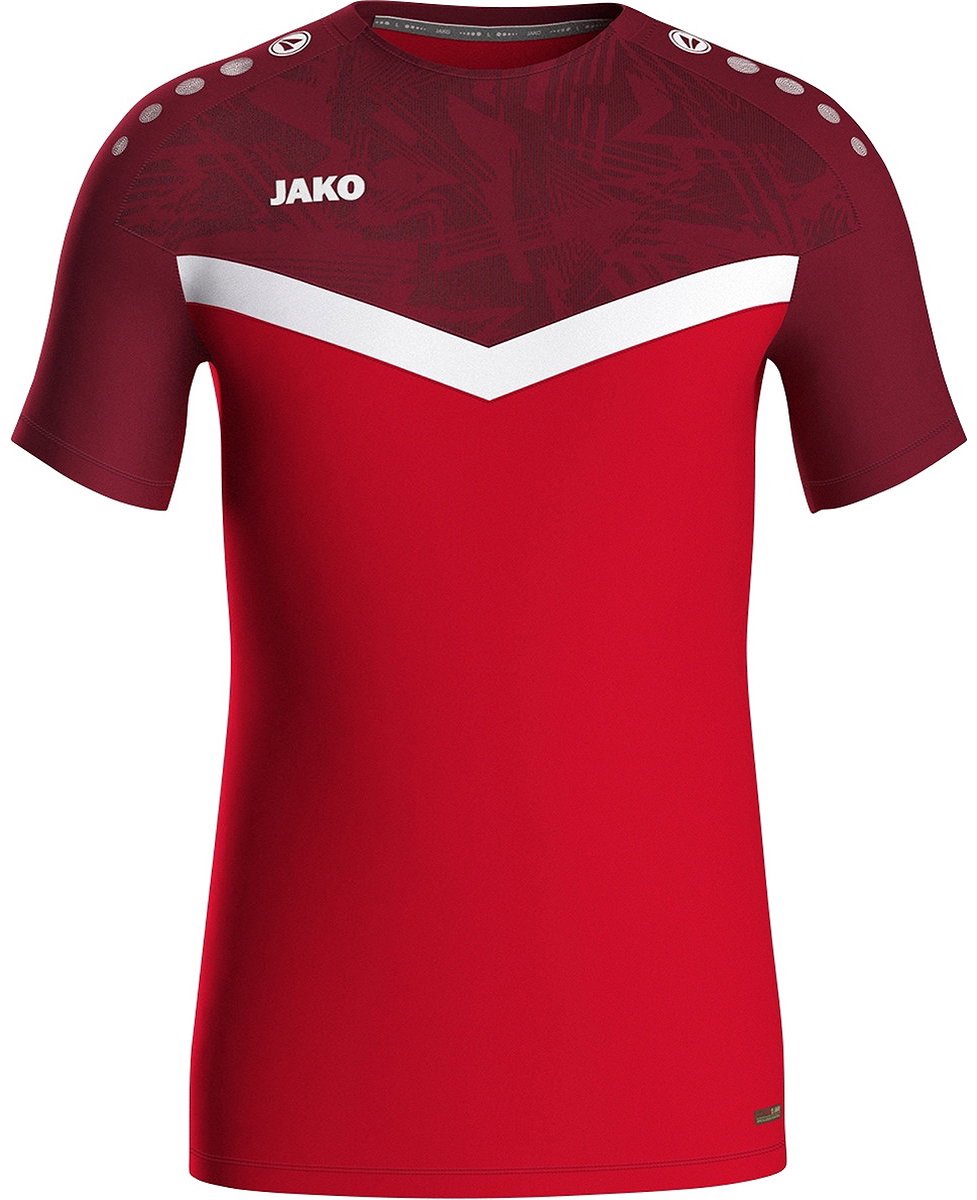 Jako Iconic T-Shirt Kinderen - Rood / Bordeaux | Maat: 116