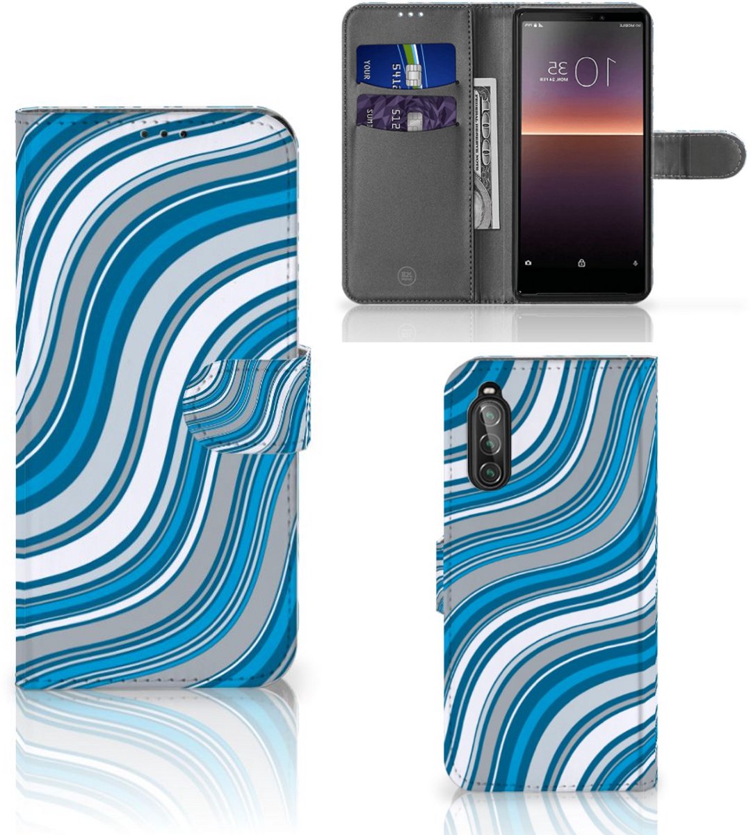 Sony Xperia 10 II Telefoon Hoesje Waves Blue