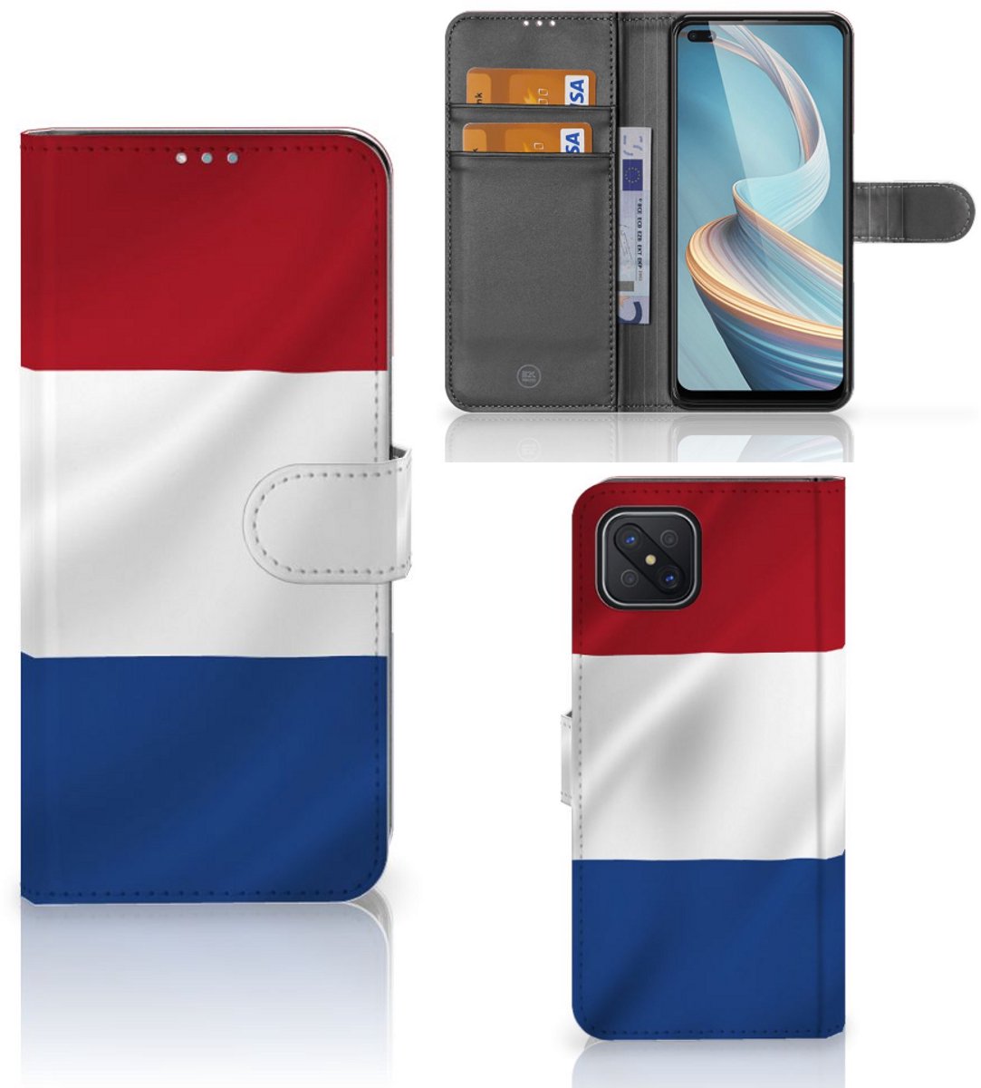Book Case voor OPPO Reno4 Z Bookstyle Case Nederlandse Vlag