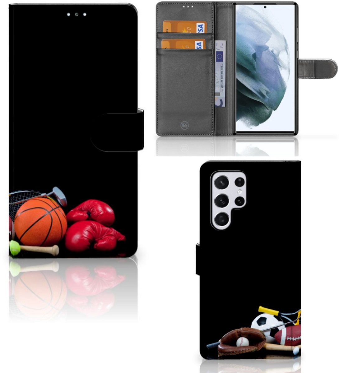 Samsung Galaxy S22 Ultra Wallet Case met Pasjes Sports