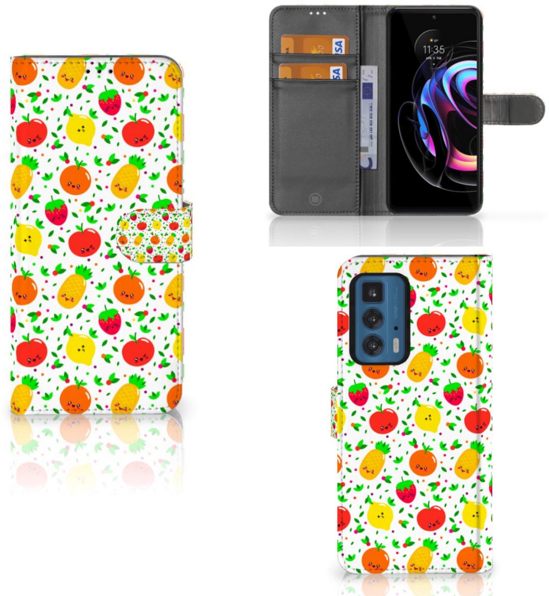Motorola Edge 20 Pro Book Cover Fruits