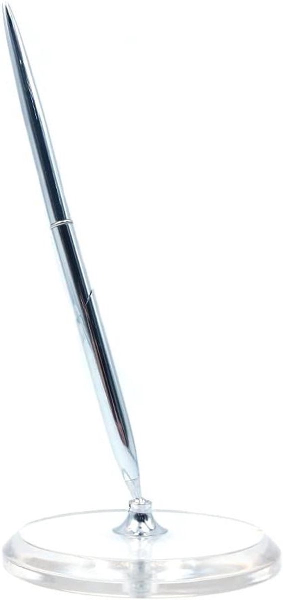 Penhouder Veer - Dip Pen Stand - Gastenboek Tekenen - Kristal Acryl Basis - 9 cm - Transparant