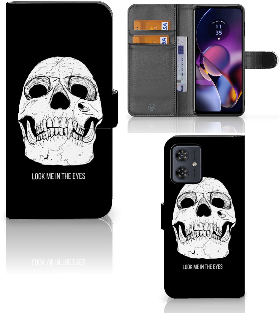 Telefoonhoesje met Naam Motorola Moto G54 Skull Eyes