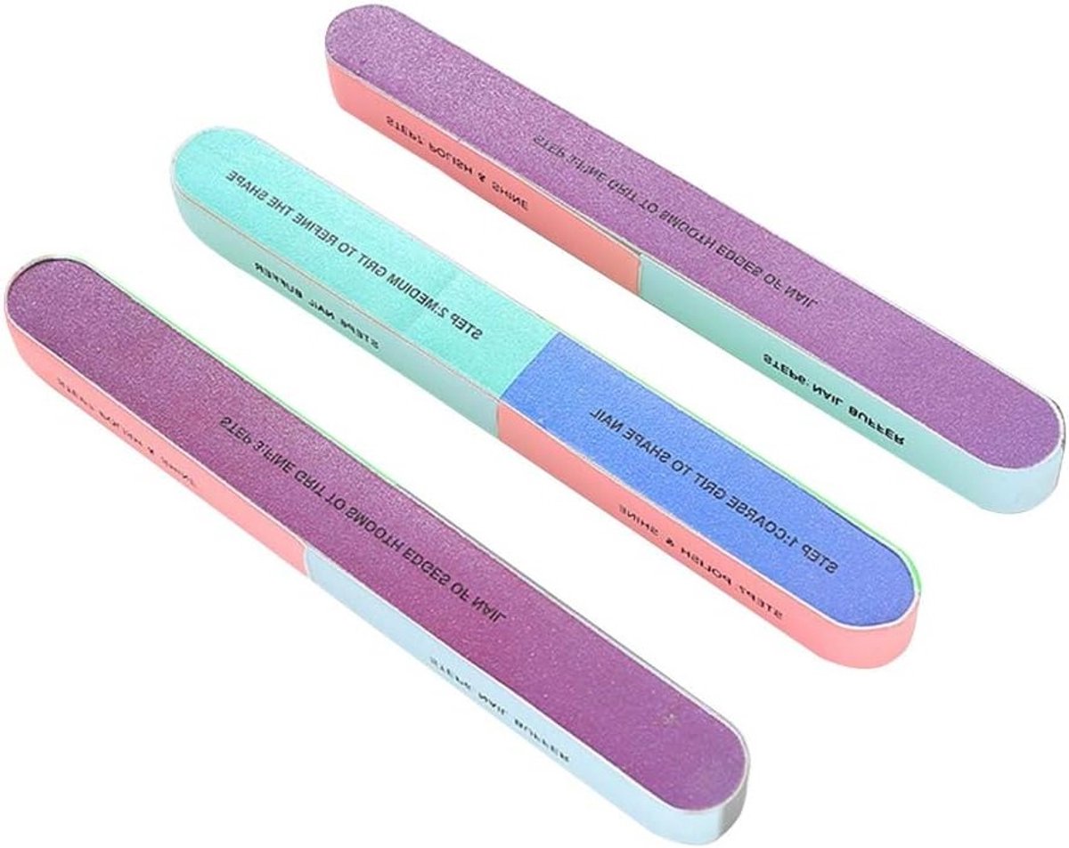 Professionele Nagelvijlen 17,5 x 2 cm - Wasbare Schuurvijl voor Manicure en Pedicure, Zeszijdige Polijsttool voor Acryl en Gel Nagels