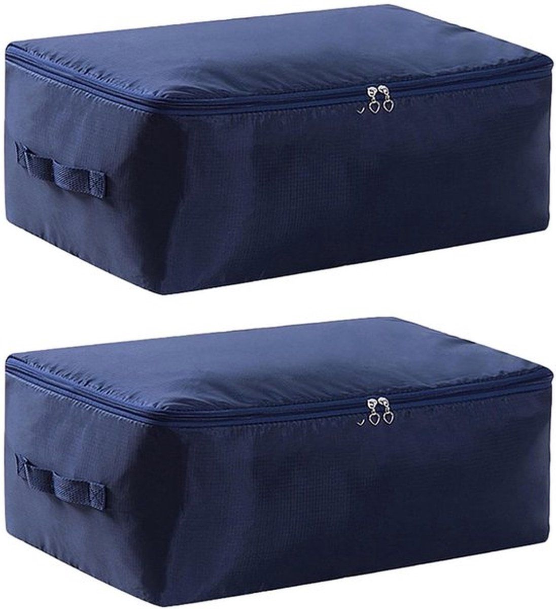 2-pack opbergzakken voor onder het bed - grote opbergtas voor kleding met ritsen en handvatten, opvouwbare organizer, verhuistas voor dekens, dekbedden, kleding en beddengoed