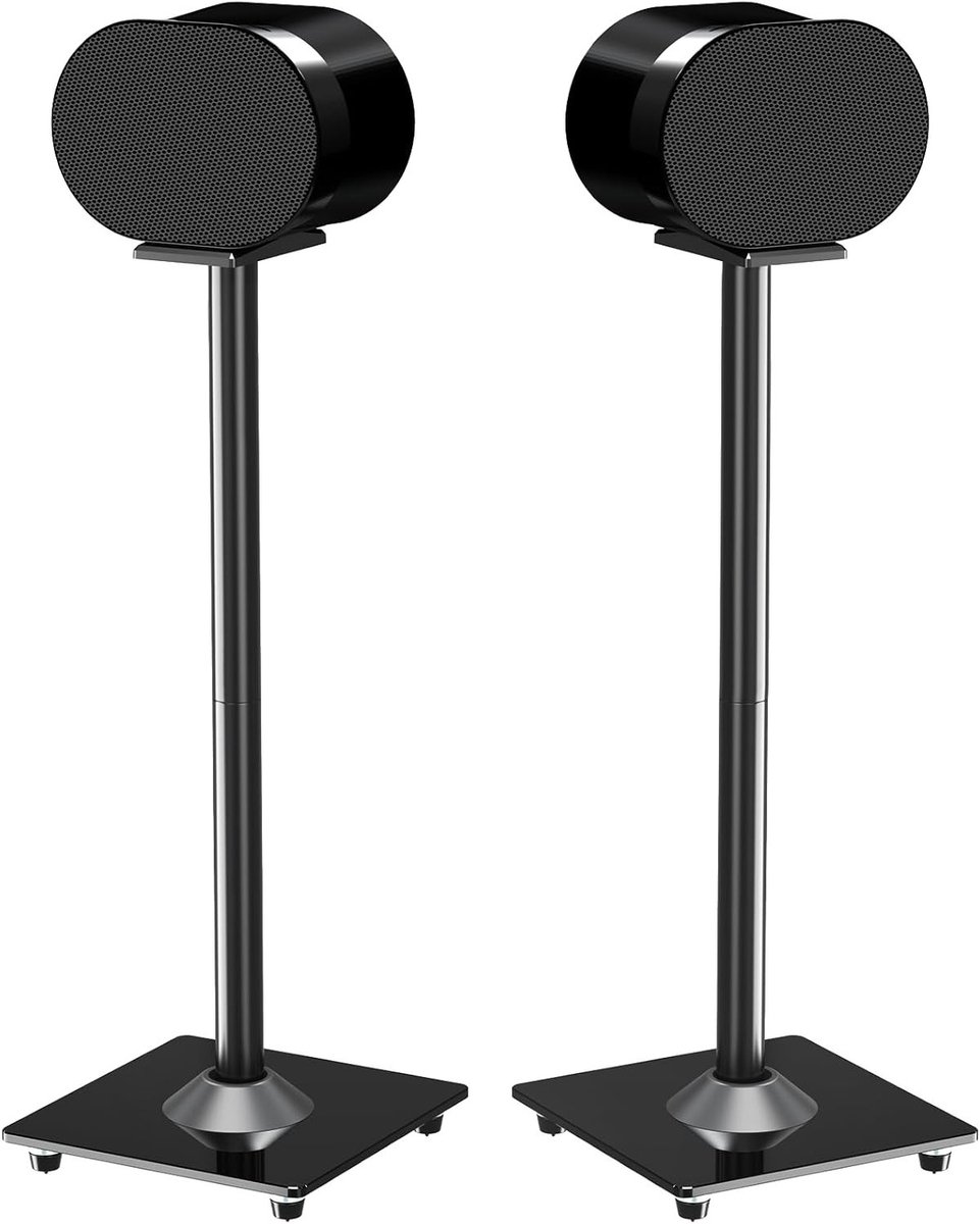 Speakerstands voor Sonos Era 300 - Vloerstands met glazen basis, 81 cm hoog, max. 5 kg, zwart, 1 paar - Perfect voor audio en interieurdecoratie