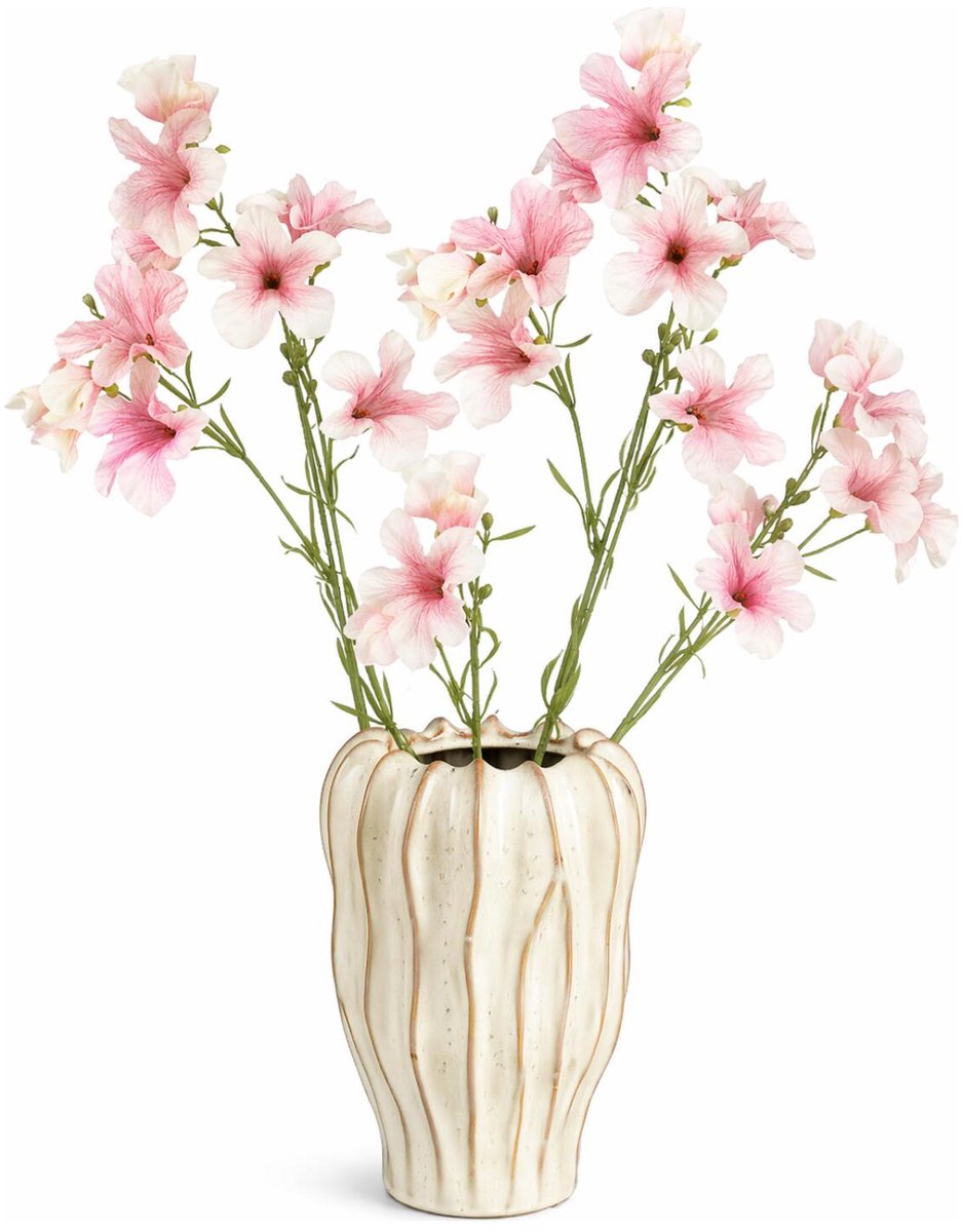 Mica Decorations Kunstbloem Petunia Floral - 4x - H89 cm - roze - kunststof - stelen kunstbloemen - boeket - rozen bloemetjes Lichtroze
