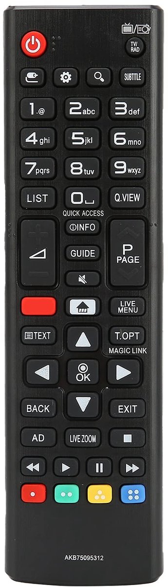 Allecto - Afstandsbediening - Draadloze Controle - Geschikt voor LG LCD TV - Handig en gebruiksvriendelijk - Ergonomisch ontwerp - Perfecte vervang...