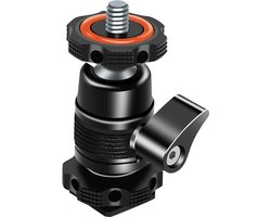 Mini-balhoofdadapter, monitorstandaard en cold shoe-adapter, gemaakt van aluminiumlegering, kunnen worden gebruikt om camera’s, monitoren, microfoons, LED-fotografielampen, enz. aan te sluiten.