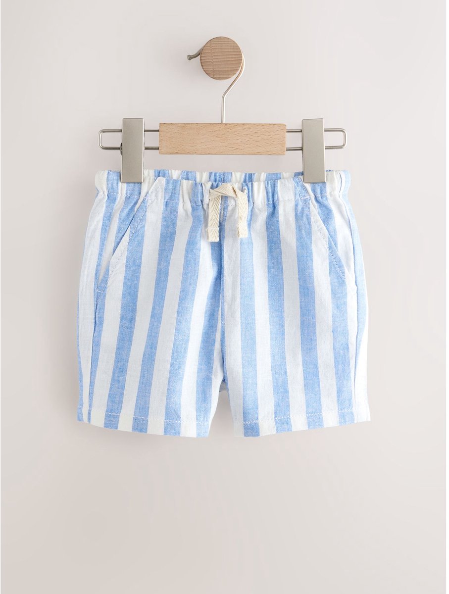 Next - Jongens - Short met elastische taille van linnenmix - Blauw