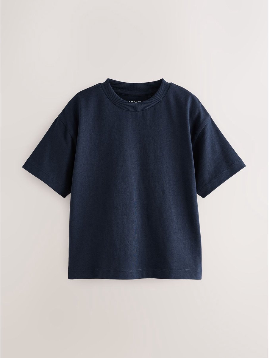 Next - Jongens - Effen T-shirt met korte mouwen - Blauw