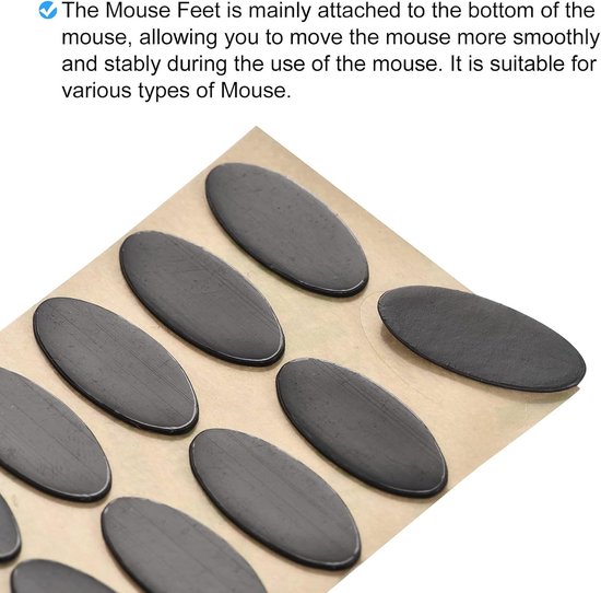 Muisvoetjes Vervanging - Skates Pads - Gaming Muis Verbeteren - 0.7mm Dikte - 20 Stuks - Zwart — afbeelding 3