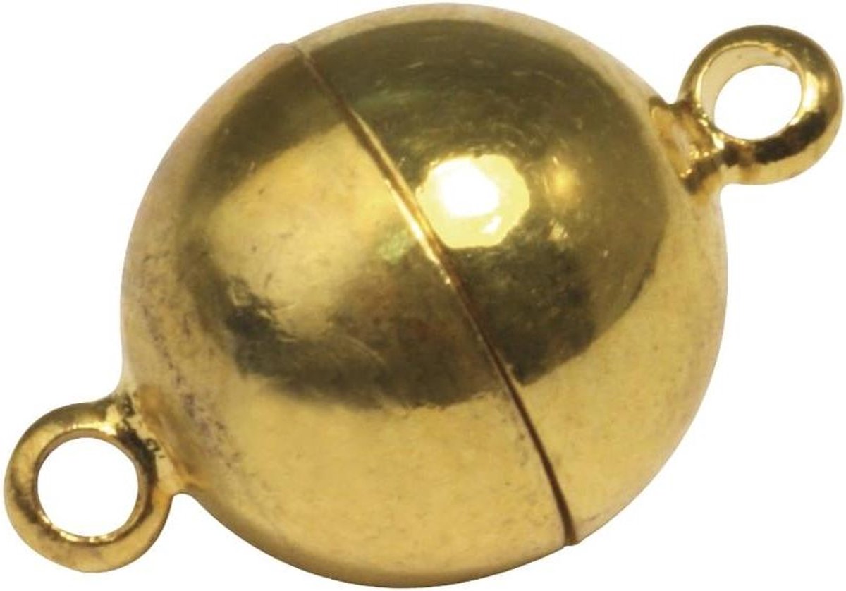 Magneetsluiting Sieraden - Sieradenonderdeel Sluiting - Sieraden Maken - Extra Sterk - 12 mm Diameter - Vergulde Afwerking
