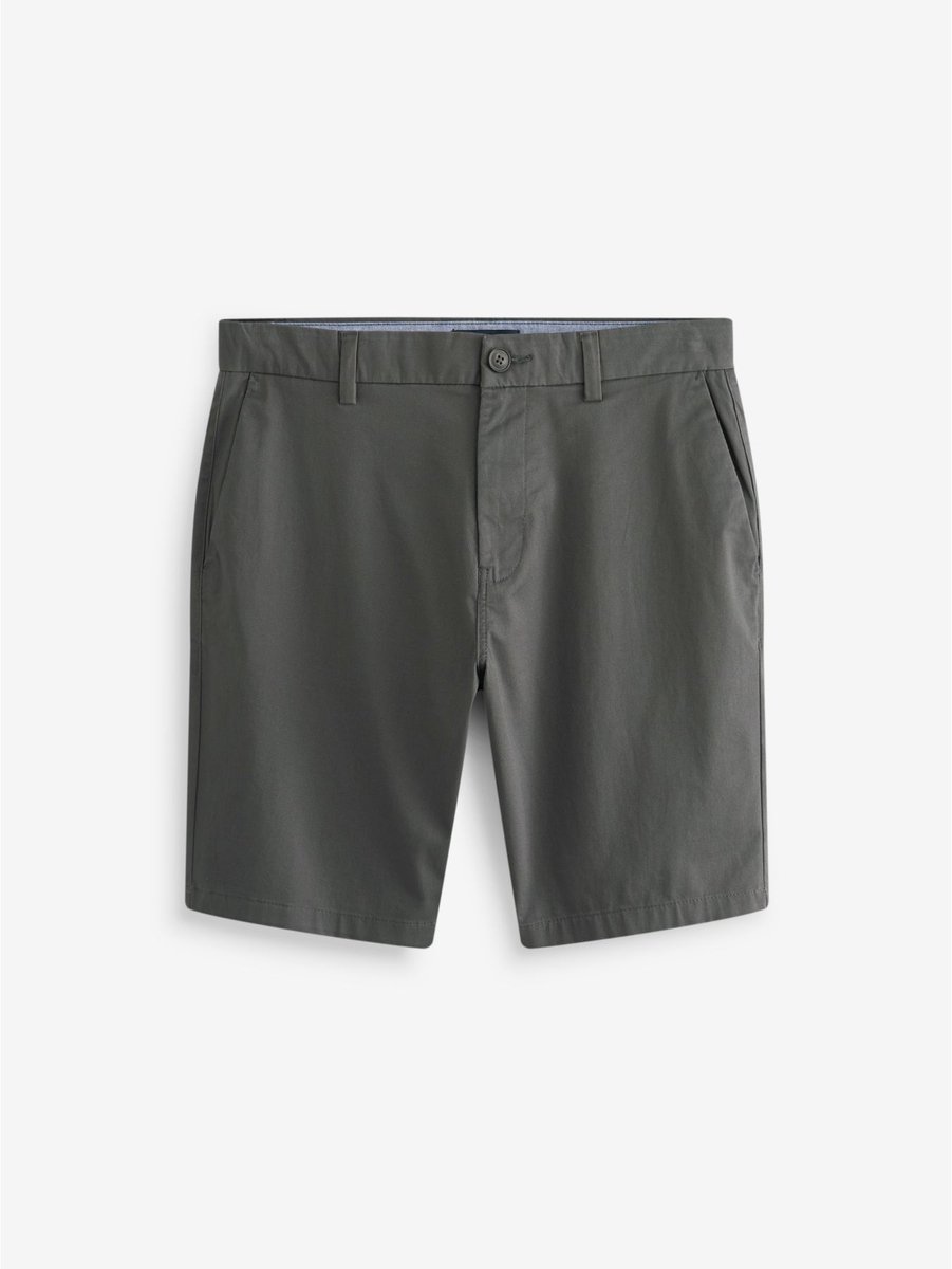Next - Heren - Smalle chinoshort met stretch - Grijs