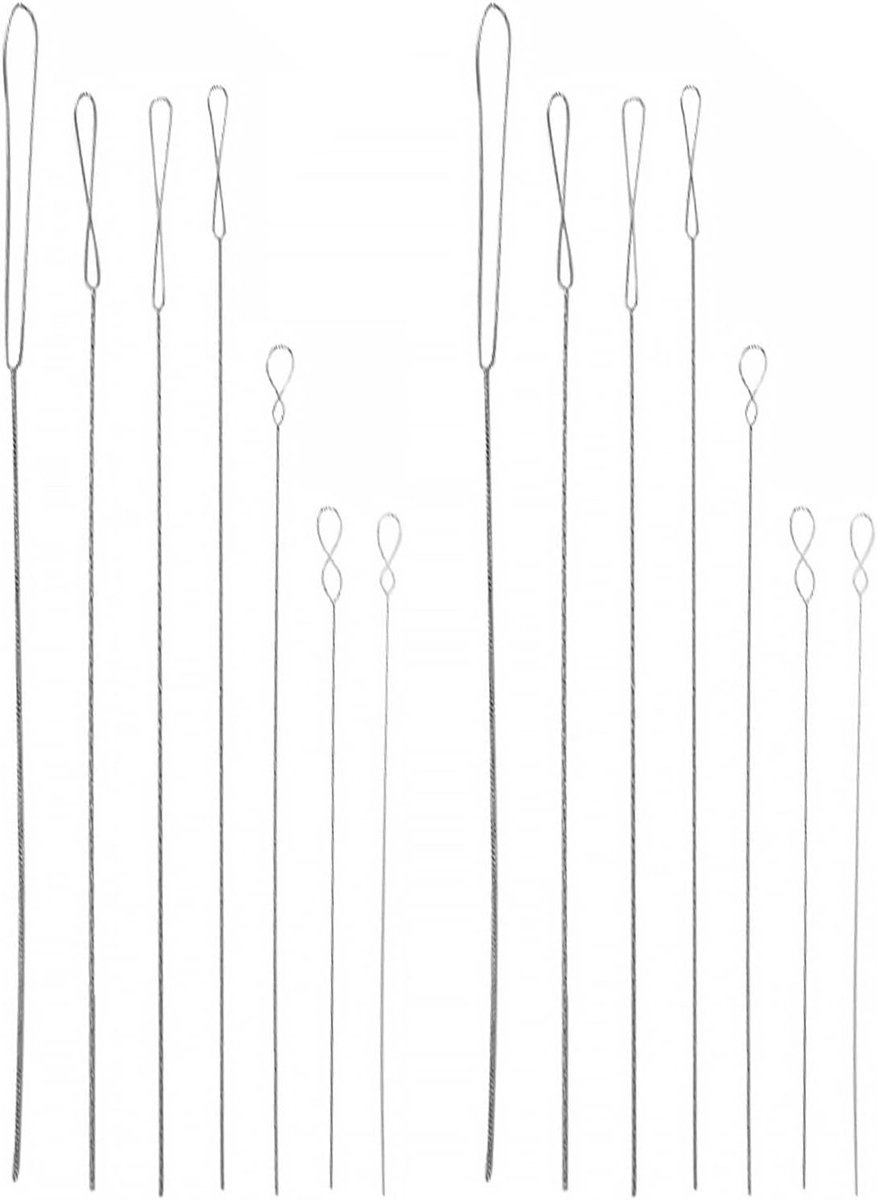 14-delige RVS Naaldenset voor Kralen en Sieraden Maken, 7 Maten, 0.15mm-0.2mm, Perfect voor Creatieve Projecten en Ambachten